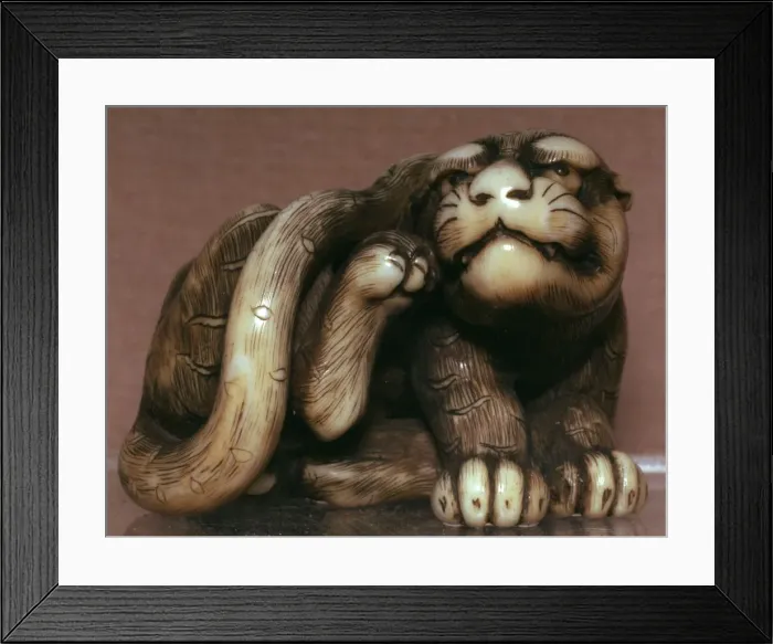 Framed Print : Japanese Netsuke of a tiger, 19th century Framed Print : Japanese Netsuke of a tiger, 19th century