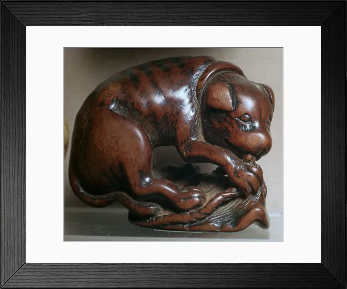 Framed Print : Japanese Netsuke of a dog Framed Print : Japanese Netsuke of a dog