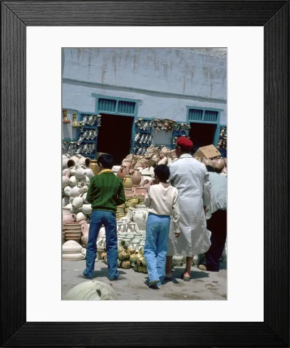 Framed Print : Pottery shop in Kairouan in Tunisia Framed Print : Pottery shop in Kairouan in Tunisia