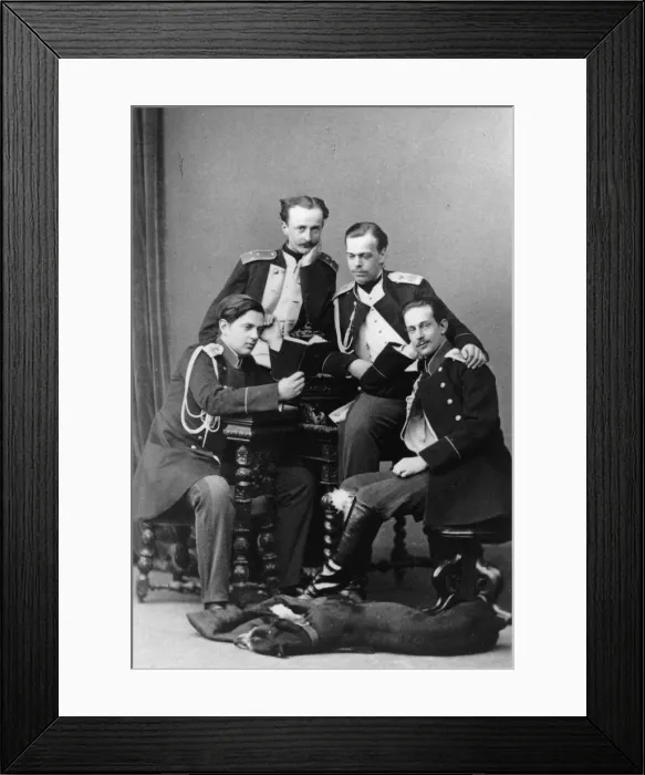Framed Print : Grand Dukes Alexander Alexandrovich and Vladimir Alexandrovich of Russia, c1870-c1875(?). Artist: Sergei Levitsky Framed Print : Grand Dukes Alexander Alexandrovich and Vladimir Alexandrovich of Russia, c1870-c1875(?). Artist: Sergei Levitsky