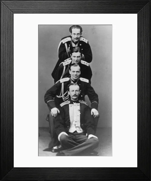 Framed Print : Grand Dukes Alexander Alexandrovich and Vladimir Alexandrovich of Russia, c1870-c1875(?). Artist: Sergei Levitsky Framed Print : Grand Dukes Alexander Alexandrovich and Vladimir Alexandrovich of Russia, c1870-c1875(?). Artist: Sergei Levitsky