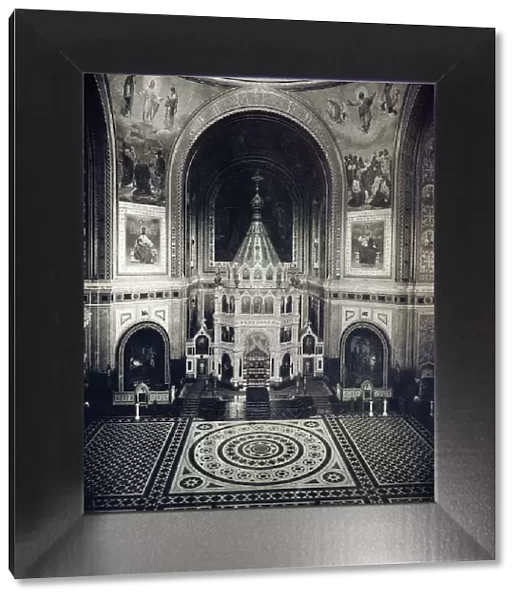 Interior view of the Cathedral of Christ the Saviour, Moscow, Russia, 1883