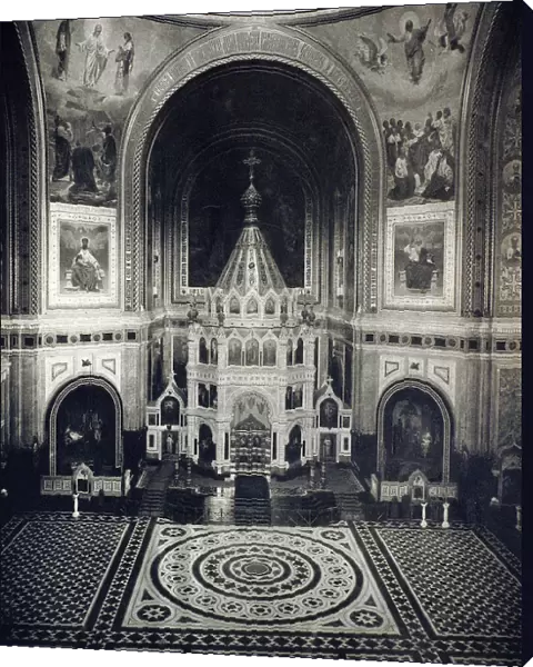 Interior view of the Cathedral of Christ the Saviour, Moscow, Russia, 1883