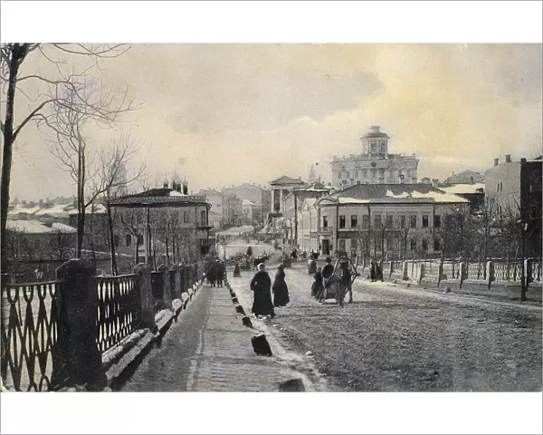 View of Znamenka Street in winter, Moscow, Russia, early 20th century