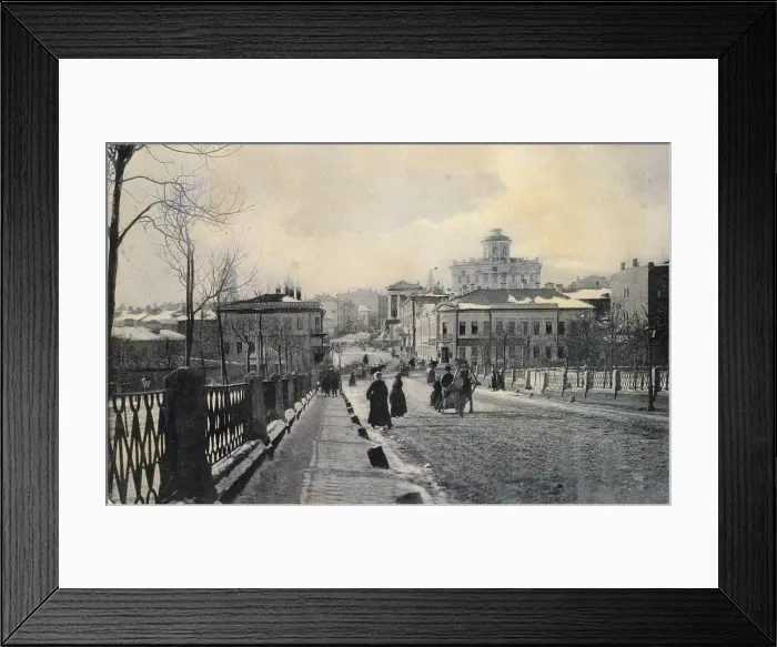 Framed Print : View of Znamenka Street in winter, Moscow, Russia, early 20th century Framed Print : View of Znamenka Street in winter, Moscow, Russia, early 20th century