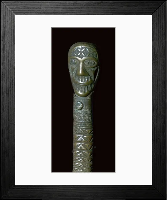 Framed Print : Irish copper-alloy curved mount, 6th century Framed Print : Irish copper-alloy curved mount, 6th century