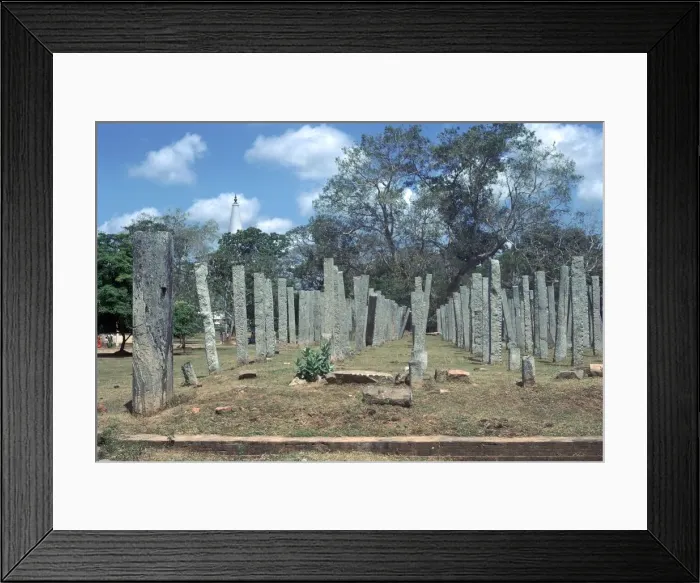 Framed Print : Stone pillars of the Brazen Palace in Anuradhapura, 2nd century Framed Print : Stone pillars of the Brazen Palace in Anuradhapura, 2nd century