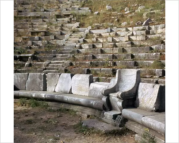 Greek theatre in Priene, Turkey which was also used as a parliament, 4th century BC
