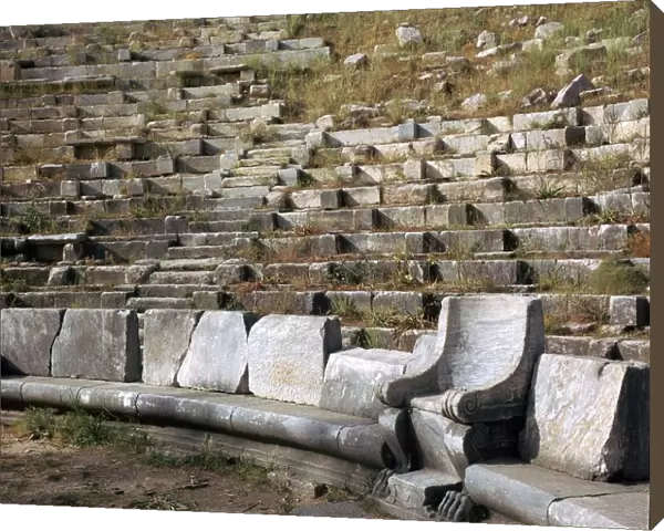 Greek theatre in Priene, Turkey which was also used as a parliament, 4th century BC