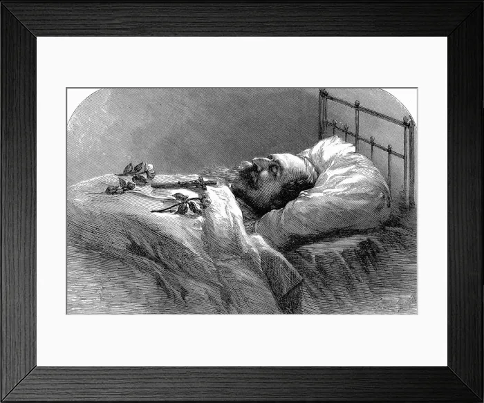 Framed Print : Emperor Napoleon III of France on his deathbed, 1873 Framed Print : Emperor Napoleon III of France on his deathbed, 1873
