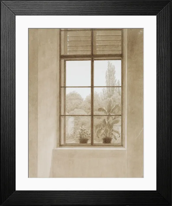Framed Print : Window Looking over the Park, 1810-1811. Artist: Caspar David Friedrich Framed Print : Window Looking over the Park, 1810-1811. Artist: Caspar David Friedrich