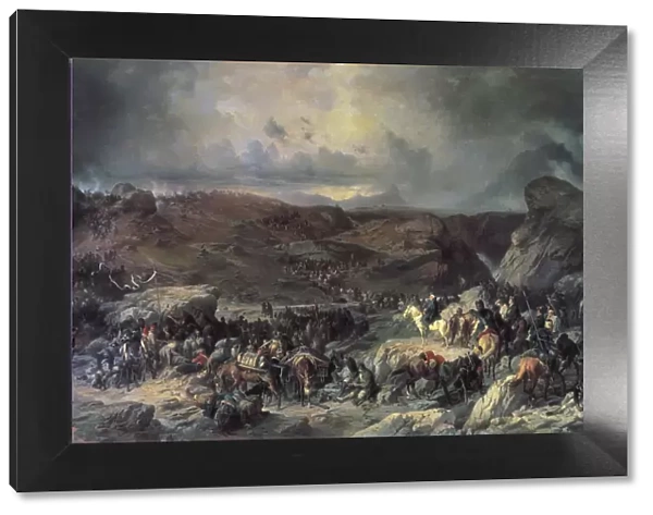 Army of Alexander Suvorov crossing the St Gotthard Pass, September 1799 (19th century). Artist: Alexander von Kotzebue