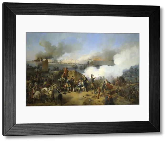 Framed Print : Storming of the Swedish Noteburg Fortress by Russian Troops, 11 October 1702 (1846). Artist: Alexander von Kotzebue Framed Print : Storming of the Swedish Noteburg Fortress by Russian Troops, 11 October 1702 (1846). Artist: Alexander von Kotzebue