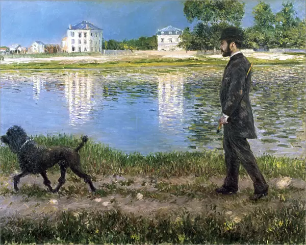 Richard Gallo and His Dog at Petit Gennevilliers, c1883-1884. Artist: Gustave Caillebotte