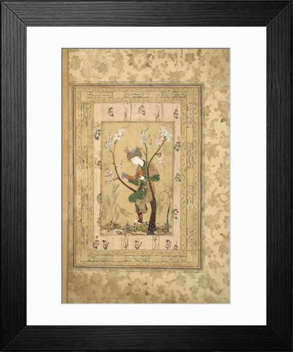 Framed Print : Youth Seated in the Fork of a Blossoming Tree, 1560s Framed Print : Youth Seated in the Fork of a Blossoming Tree, 1560s