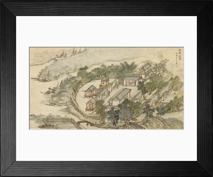 Framed Print : The Five Deer Hermitage, early 17th century. Artist: Li Shida Framed Print : The Five Deer Hermitage, early 17th century. Artist: Li Shida