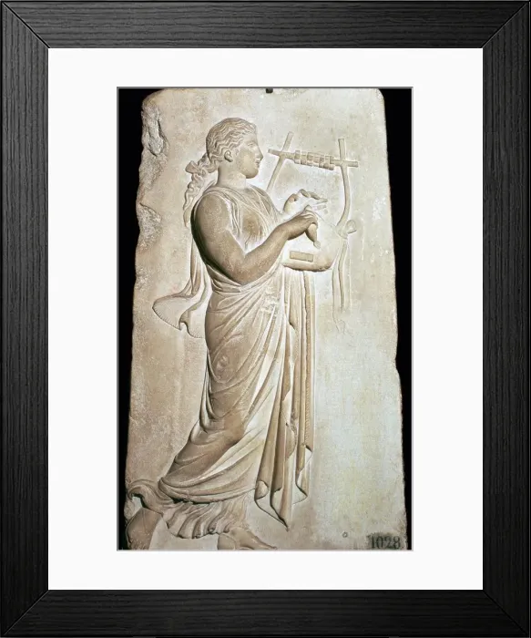 Framed Print : Neo-Attic relief of the Muse Citharide Framed Print : Neo-Attic relief of the Muse Citharide