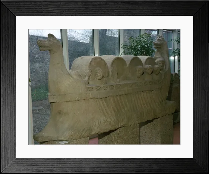 Framed Print : Roman funerary sculpture of a wine-boat Framed Print : Roman funerary sculpture of a wine-boat