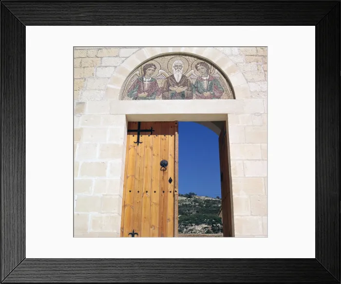 Framed Print : Doorway of Ayios Neophytos monastery near Paphos, 12th century Framed Print : Doorway of Ayios Neophytos monastery near Paphos, 12th century