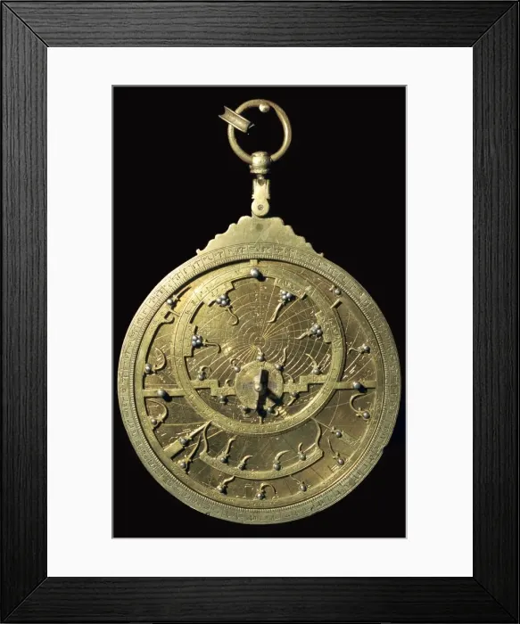 Framed Print : Arabic 18th century planispheric astrolabe, 18th century Framed Print : Arabic 18th century planispheric astrolabe, 18th century