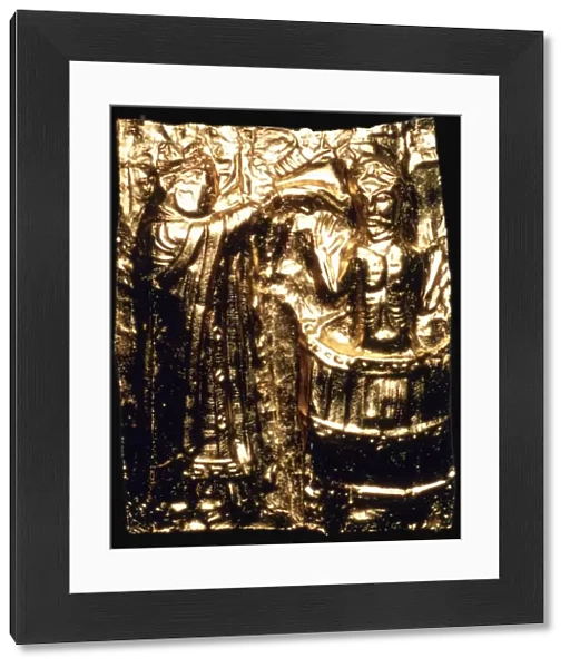 Gilt plaque of King Haralds baptism, 10th century
