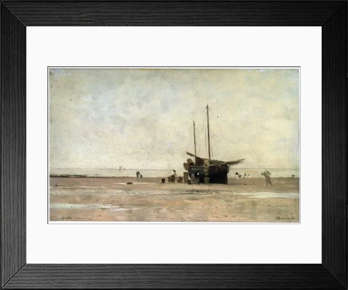 Framed Print : The Seashore, end of the 1860s early 1870s. Artist: Charles Francois Daubigny Framed Print : The Seashore, end of the 1860s early 1870s. Artist: Charles Francois Daubigny