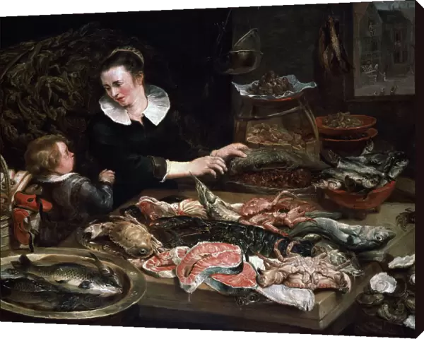 A Fishmongers Shop, c1616-1618. Artist: Frans Snyders