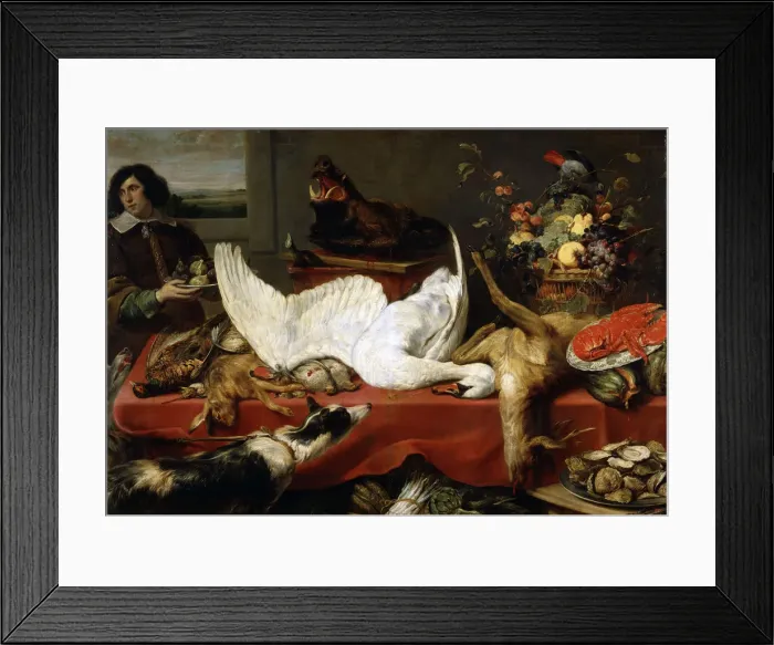 Framed Print : Still life with a Swan, 1640s. Artist: Frans Snyders Framed Print : Still life with a Swan, 1640s. Artist: Frans Snyders