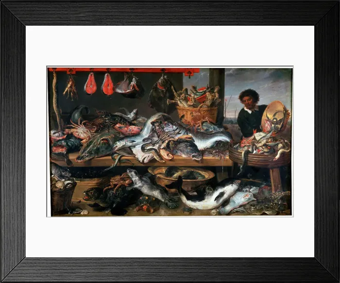 Framed Print : A Fishmongers Shop, 17th century. Artist: Frans Snyders Framed Print : A Fishmongers Shop, 17th century. Artist: Frans Snyders