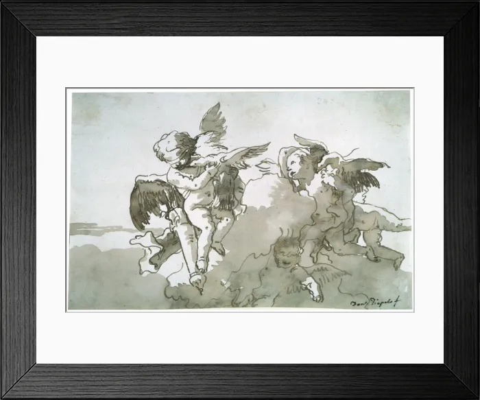 Framed Print : Cupids with Doves and a Torch, 17th centruy. Artist: Giovanni Battista Tiepolo Framed Print : Cupids with Doves and a Torch, 17th centruy. Artist: Giovanni Battista Tiepolo