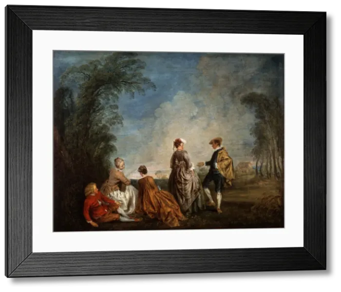 Framed Print : An Embarrassing Proposal, 1715-1716. Artist: Jean-Antoine Watteau Framed Print : An Embarrassing Proposal, 1715-1716. Artist: Jean-Antoine Watteau