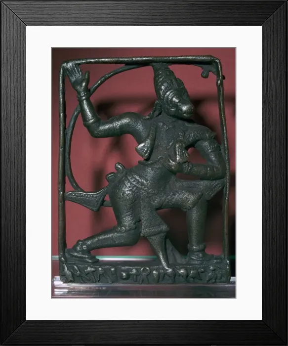 Framed Print : Bronze statuette of the god Hanuman, 11th century Framed Print : Bronze statuette of the god Hanuman, 11th century