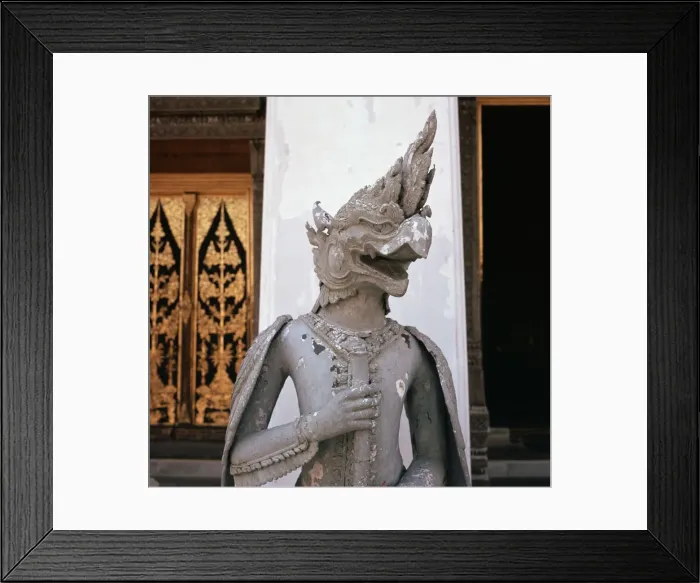 Framed Print : Thai temple guardian at a temple doorway Framed Print : Thai temple guardian at a temple doorway