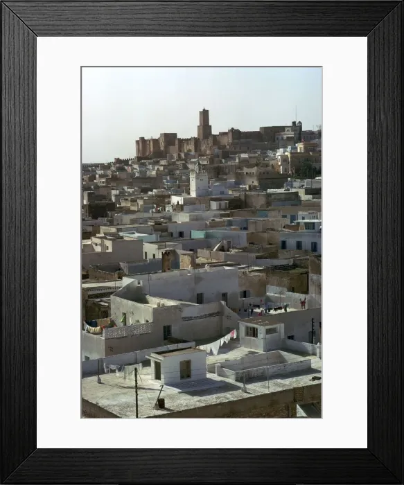 Framed Print : View from the watch-tower of the Ribat across Sousse