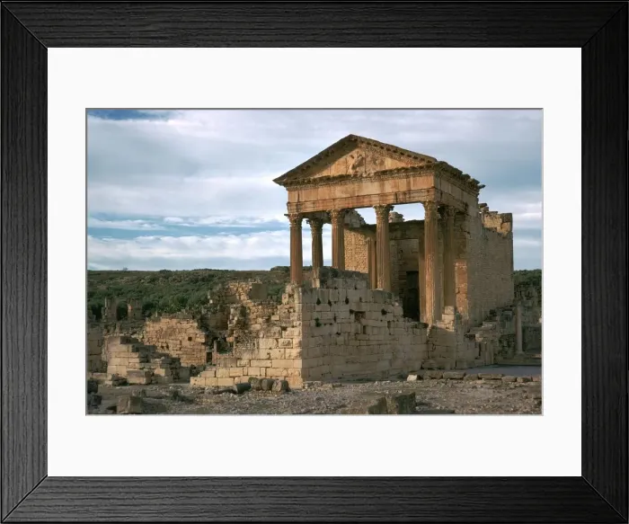 Framed Print : Roman capitol of Dougga, 2nd century Framed Print : Roman capitol of Dougga, 2nd century