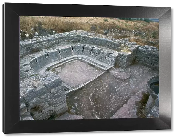 Public latrine and washbasin near the baths in Roman Dougga, 2nd century