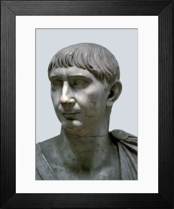Framed Print : Bust of the Roman Emperor Trajan, 1st century Framed Print : Bust of the Roman Emperor Trajan, 1st century