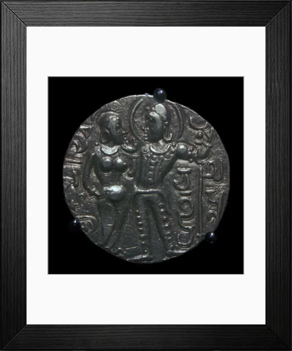 Framed Print : Gold coin of King Samudra Gupta, 4th century Framed Print : Gold coin of King Samudra Gupta, 4th century