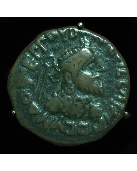 Bronze coin of the Parthian King Gondophares