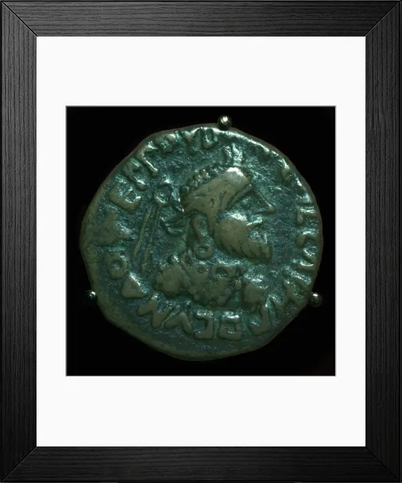 Framed Print : Bronze coin of the Parthian King Gondophares Framed Print : Bronze coin of the Parthian King Gondophares