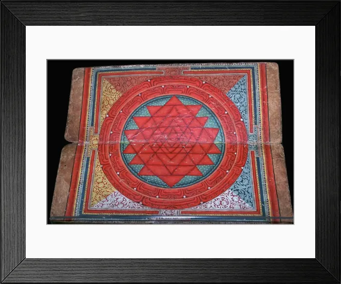 Framed Print : Nepalese yantra painted on manuscript, 16th century Framed Print : Nepalese yantra painted on manuscript, 16th century