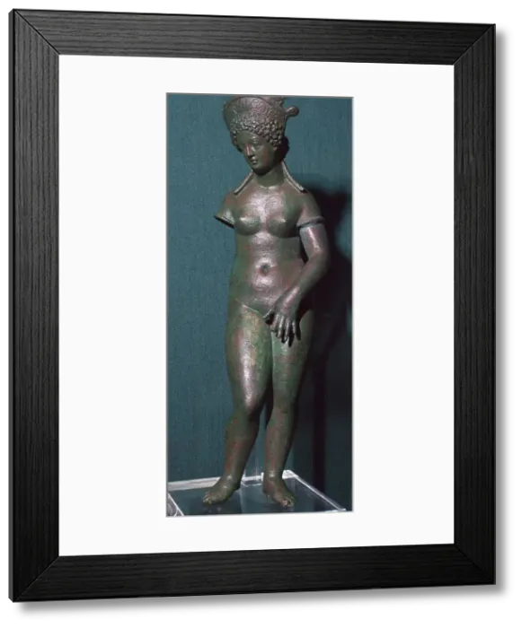 Framed Print : The modest Venus, a Roman bronze statuette, 1st century Framed Print : The modest Venus, a Roman bronze statuette, 1st century