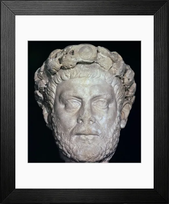 Framed Print : Stone head of Diocletian, 3rd century Framed Print : Stone head of Diocletian, 3rd century