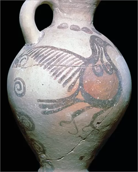 Cycladic jug with painted bird design