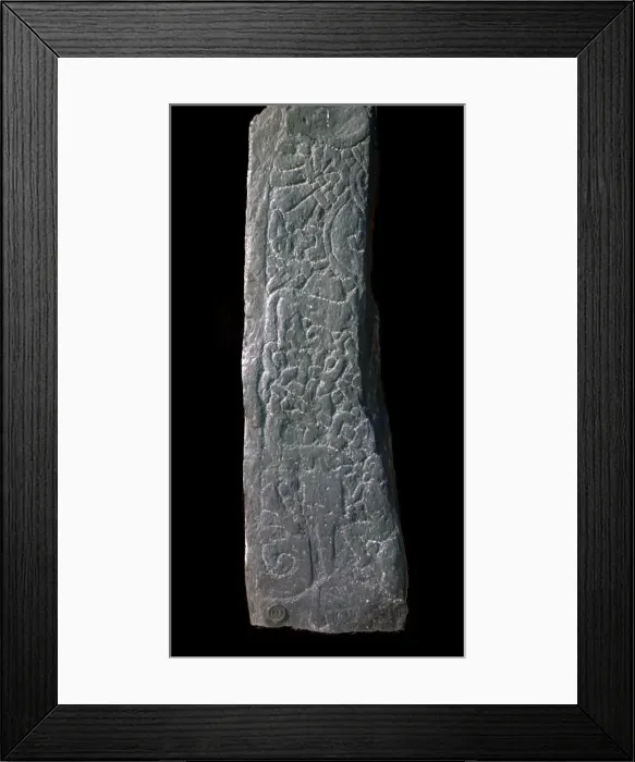 Framed Print : Viking cross-slab showing the story of Sigurd Framed Print : Viking cross-slab showing the story of Sigurd