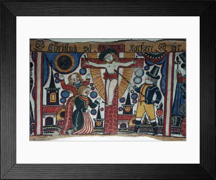Framed Print : Depiction of the crucifixion from Sweden. Artist: Andres Palsson Framed Print : Depiction of the crucifixion from Sweden. Artist: Andres Palsson