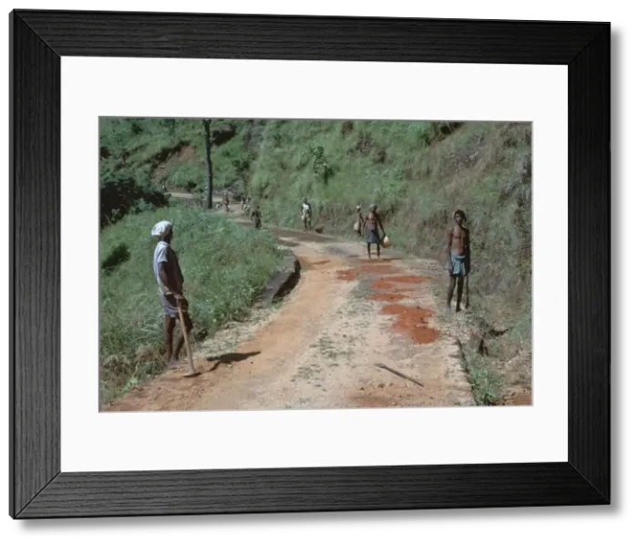 Framed Print : Primitive road-repairs in Sri Lanka. Artist: CM Dixon Framed Print : Primitive road-repairs in Sri Lanka. Artist: CM Dixon