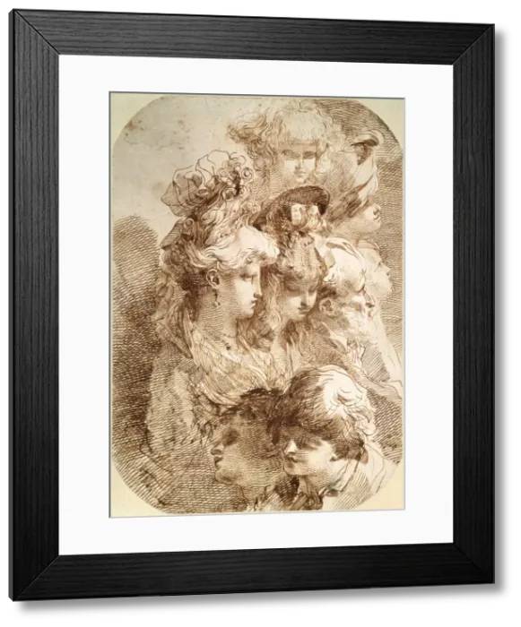 Framed Print : Studies of Eight Heads, late 18th or early 19th century. Artist: Mauro Gandolfi Framed Print : Studies of Eight Heads, late 18th or early 19th century. Artist: Mauro Gandolfi