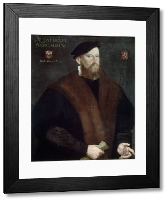 Framed Print : Portrait of an Elderly Man, 1576. Artist: French Master Framed Print : Portrait of an Elderly Man, 1576. Artist: French Master