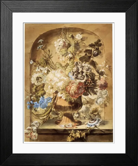 Framed Print : Flowers, 18th or early 19th century. Artist: Jan van Os Framed Print : Flowers, 18th or early 19th century. Artist: Jan van Os